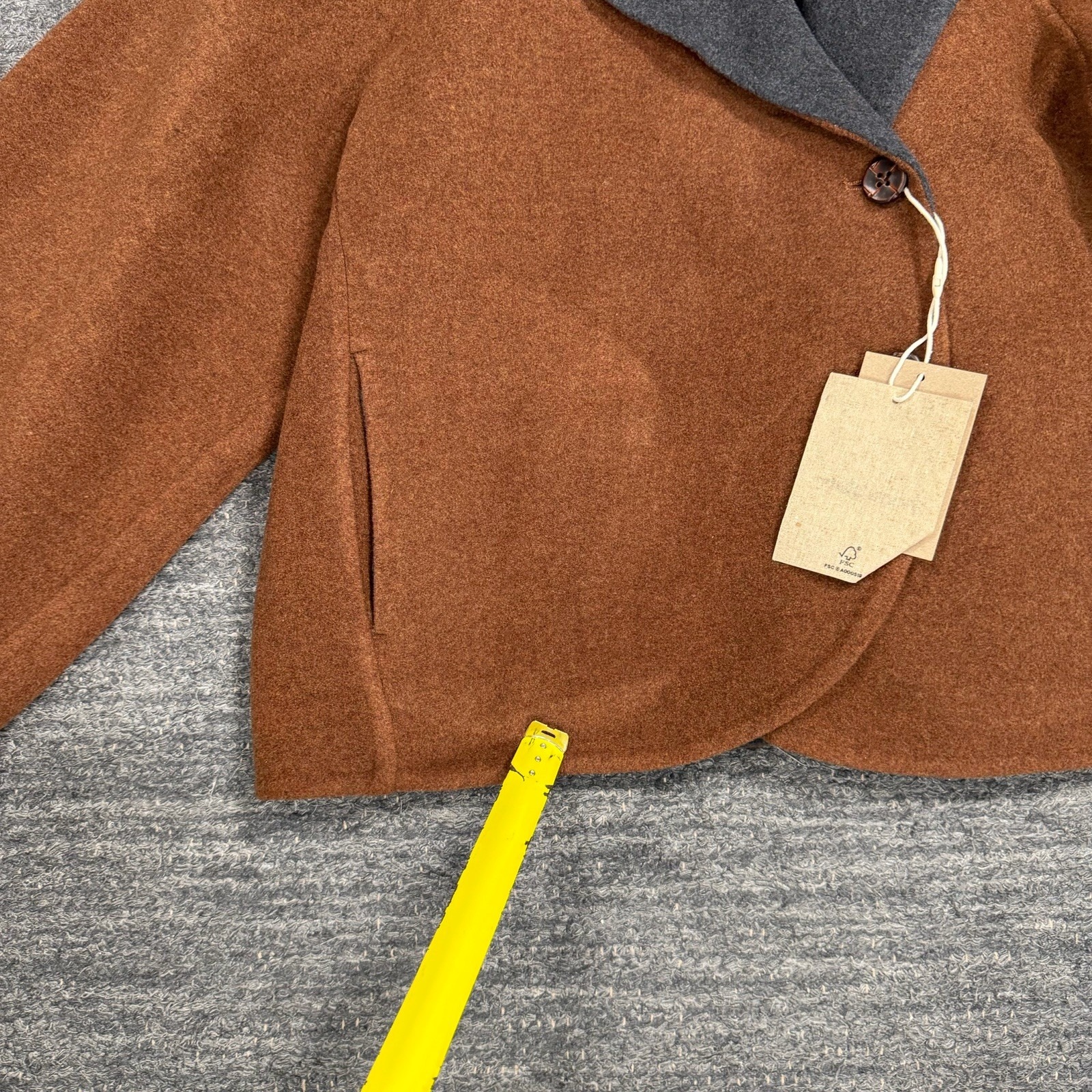 Hemi Blurr Wool Coat Women Small Brown Oversized Boxy Statement Quiet Luxury — image 4 of 8